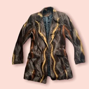 Cow print long blazer